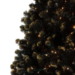 Pre-Lit LED Black Crystal Pine With Gold Glitter Artificial Christmas Tree - 7.5 Ft Clear Lights -Christmas Trees Shop northlight v27364 1 53346.1667573612