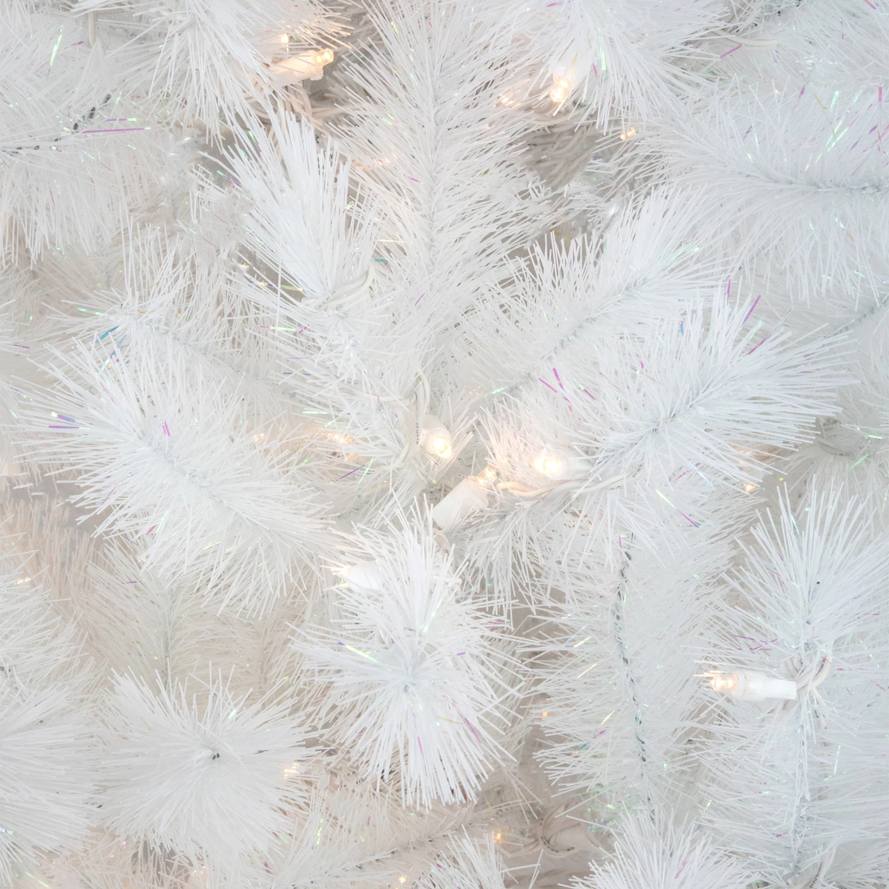 7.5' Pre-Lit White Alaskan Pine Artificial Christmas Tree, Warm White LED Lights 3 7.5' Pre-Lit White Alaskan Pine Artificial Christmas Tree, Warm White LED Lights - Image 3