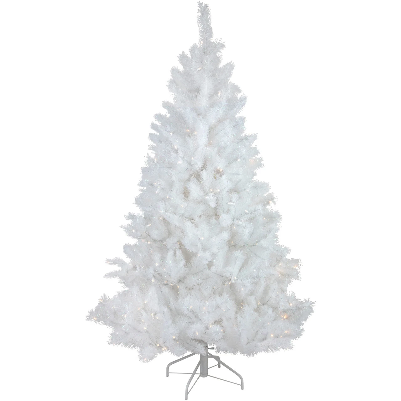 7.5' Pre-Lit White Alaskan Pine Artificial Christmas Tree, Warm White LED Lights 2 7.5' Pre-Lit White Alaskan Pine Artificial Christmas Tree, Warm White LED Lights - Image 2