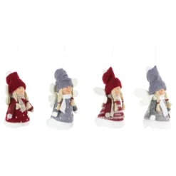 Set Of 4 Red And Gray Plush Angel Christmas Ornaments 4.25" -Christmas Trees Shop northlight wu94296 2 88726.1681148284
