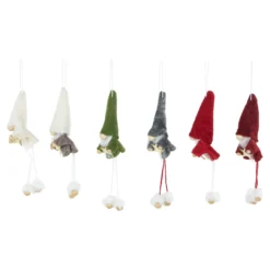 Set Of 6 Gnomes With Stars Plush Christmas Ornaments 5" -Christmas Trees Shop northlight wu94301 2 56107.1681147941