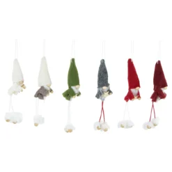 Set Of 6 Gnomes With Stars Plush Christmas Ornaments 5" -Christmas Trees Shop northlight wu94301 3 09818.1681147941