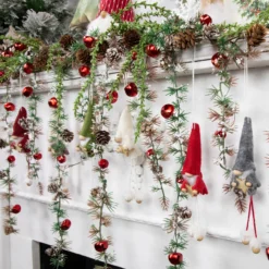 Set Of 6 Gnomes With Stars Plush Christmas Ornaments 5" -Christmas Trees Shop northlight wu94301 styled 43514.1681147940