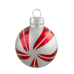 12ct Red And Silver 2-Finish Swirl Glass Christmas Ball Ornaments 1.75" (45mm) -Christmas Trees Shop northlight wy00406 1 updated 44742.1669922148