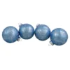 4ct Blue And Silver Plaid Glitter Glass Christmas Ornament Ball Set 2.75" (70mm)
