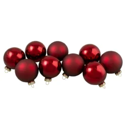 9ct Cherry Red Glass 2-Finish Christmas Ball Ornaments 2.5" (65mm) -Christmas Trees Shop northlight wy00739 3 34246.1667578266