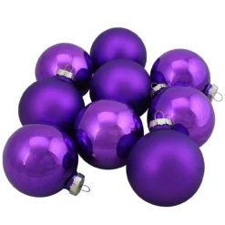 9ct Purple 2-Finish Glass Ball Christmas Ornaments 2.5" (63mm) -Christmas Trees Shop northlight wy00742 3 40005.1667580495