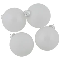 9ct Shiny And Matte White Glass Ball Christmas Ornaments 2.5" (65mm)