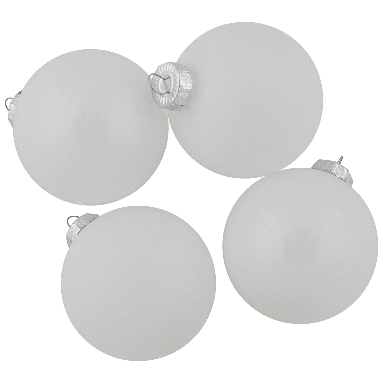 9ct Shiny And Matte White Glass Ball Christmas Ornaments 2.5" (65mm) 1 9ct Shiny And Matte White Glass Ball Christmas Ornaments 2.5" (65mm)