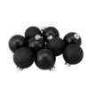 9ct Shiny And Matte Black Glass Ball Christmas Ornaments 2.5" (65mm)