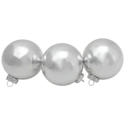 6ct Silver 2-Finish Christmas Glass Ball Ornaments 3.25" -Christmas Trees Shop northlight wy00753 3 updated2022 01723.1677088414
