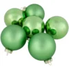 6ct Shiny And Matte Green Glass Ball Christmas Ornaments 3.25" (82mm)