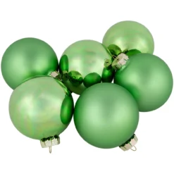 6ct Shiny And Matte Green Glass Ball Christmas Ornaments 3.25" (82mm) -Christmas Trees Shop northlight wy00755 2 76621.1677102520