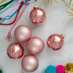 6ct Shiny And Matte Baby Pink Glass Ball Christmas Ornaments 3.25" (80mm) 7 6ct Shiny And Matte Baby Pink Glass Ball Christmas Ornaments 3.25" (80mm) -Christmas Trees Shop northlight wy00759 4 23742.1667576632