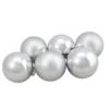 6ct Silver Shiny And Matte Christmas Ball Ornaments 3.25" (80mm)