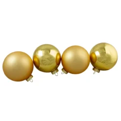 4ct Gold Glass 2-Finish Christmas Ball Ornaments 5" (120mm) -Christmas Trees Shop northlight wy00769 3 38806.1685643389