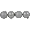 4ct Shiny And Matte Silver Glass Ball Christmas Ornaments 4" (100mm) 404416
