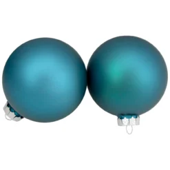 4ct Turquoise Blue 2-Finish Glass Ball Christmas Ornaments 4" -Christmas Trees Shop northlight wy00781 2 updated2022 75615.1677045328