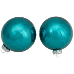 4ct Turquoise Blue 2-Finish Glass Ball Christmas Ornaments 4" -Christmas Trees Shop northlight wy00781 3 updated2022 72653.1677045328