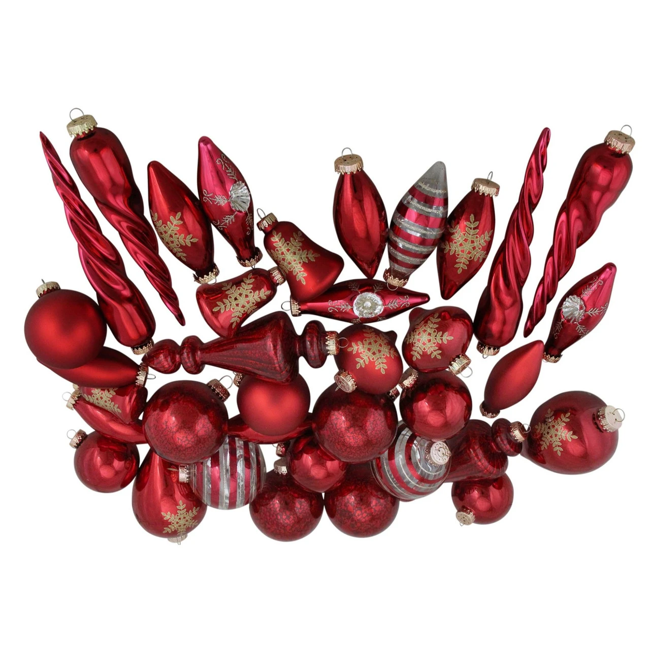 36ct Red And Gold Contemporary Asymmetrical Christmas Ornaments 8" 2 36ct Red And Gold Contemporary Asymmetrical Christmas Ornaments 8" - Image 2
