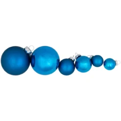 40ct Shiny And Matte Royal Blue And Silver Glass Ball Christmas Ornaments 2.5" (63mm) -Christmas Trees Shop northlight wy04141 2 66165.1667488331