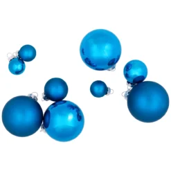 40ct Shiny And Matte Royal Blue And Silver Glass Ball Christmas Ornaments 2.5" (63mm) -Christmas Trees Shop northlight wy04141 6 15738.1667488331