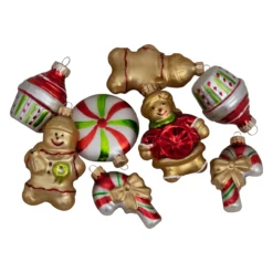 Pack Of 8 Gold And Red Gingerbread Men With Sweet Treats Christmas Ornaments 3" -Christmas Trees Shop northlight wy04147 3 38539.1667488332