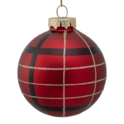 4ct Red, Black And Gold Plaid Glass Ball Christmas Ornaments 3.25" -Christmas Trees Shop northlight wy04160 2 updated2022 14485.1677045370