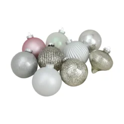9ct Silver 3-Finish Shatterproof Christmas Ball And Onion Ornaments 3.75" (95mm) -Christmas Trees Shop northlight wy04167 3 93564.1667662177
