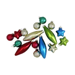16ct Vibrantly Colored Shiny Shatterproof Finial And Star Christmas Ornaments 4" (100mm) -Christmas Trees Shop northlight wy04170 3 47513.1667573550