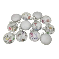 12ct Clear 'The Twelve Days Of Christmas' Glass Disc Ornaments 3" -Christmas Trees Shop northlight wy15208 2 83988.1667656869