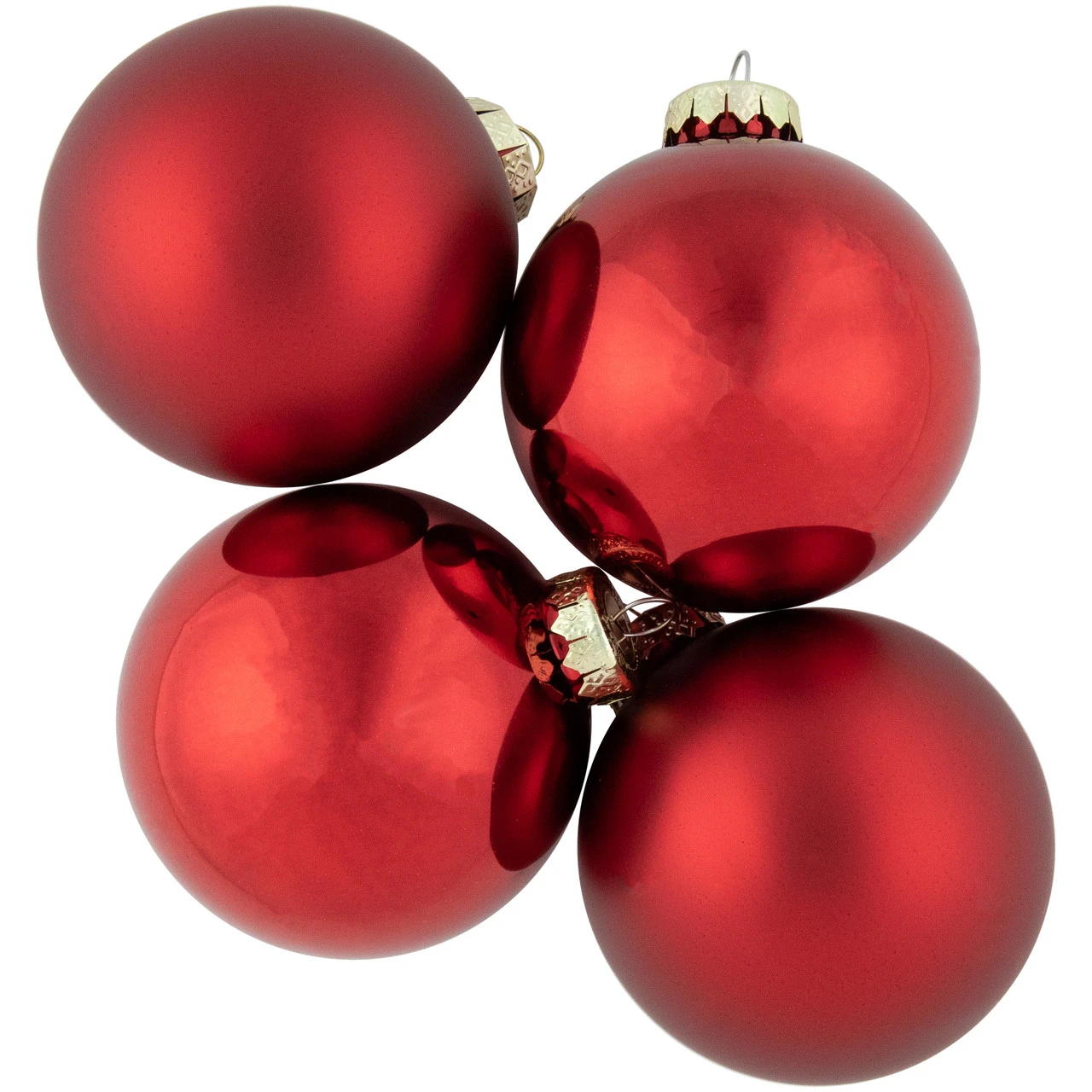 96ct Shiny And Matte Red Glass Ball Christmas Ornaments 3.25 (80mm) 3 96ct Shiny And Matte Red Glass Ball Christmas Ornaments 3.25 (80mm) - Image 3