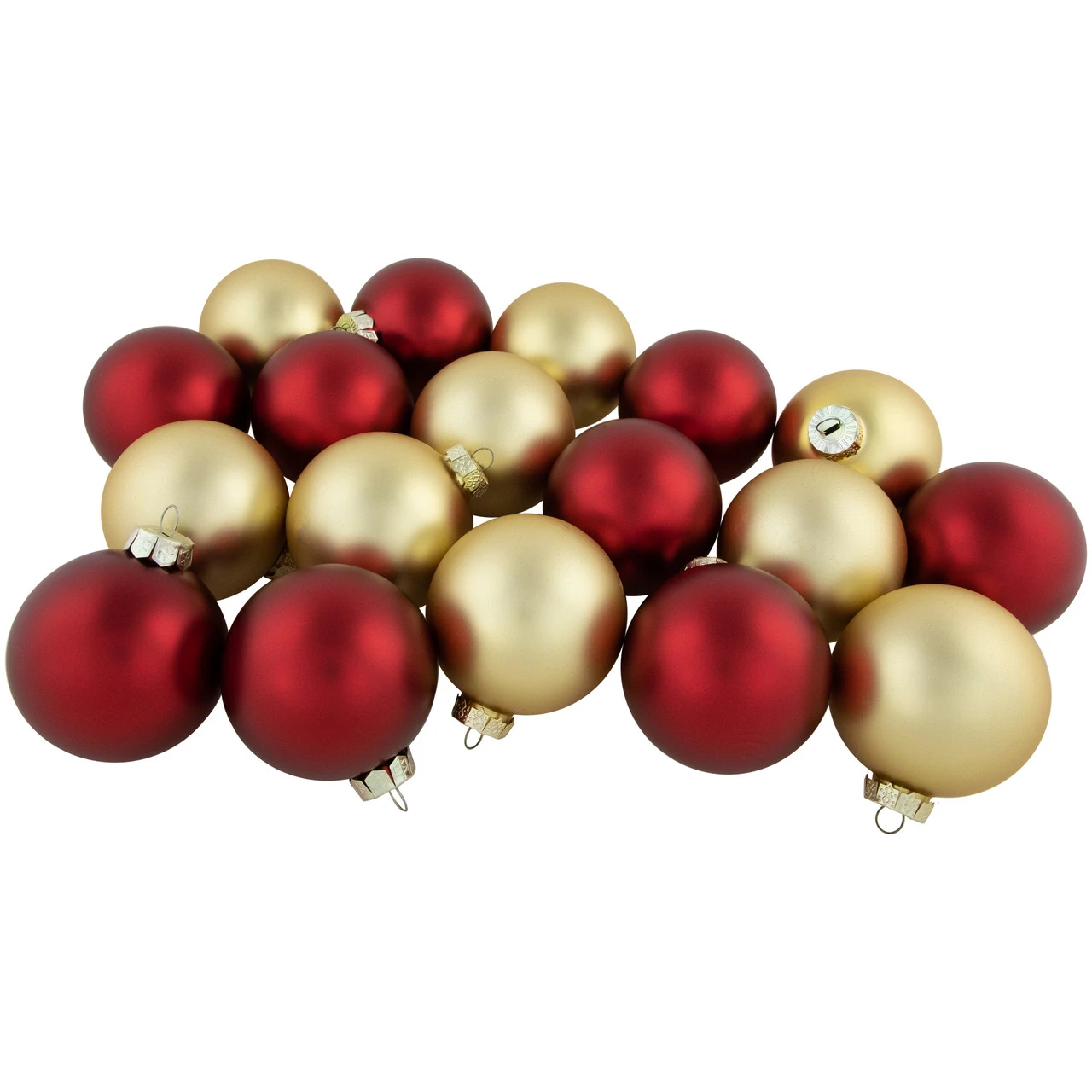 72ct Red And Gold Matte Glass Christmas Ball Ornaments 4" (100mm) 1 72ct Red And Gold Matte Glass Christmas Ball Ornaments 4" (100mm)