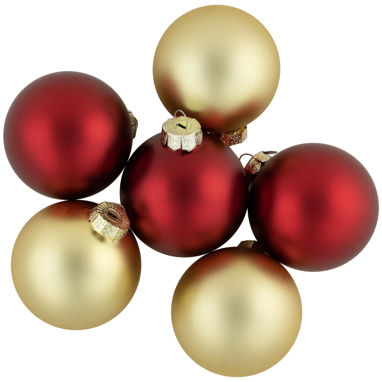 72ct Red And Gold Matte Glass Christmas Ball Ornaments 4" (100mm) 3 72ct Red And Gold Matte Glass Christmas Ball Ornaments 4" (100mm) - Image 3