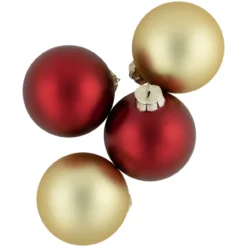 72ct Red And Gold Matte Glass Christmas Ball Ornaments 4" (100mm) 9 72ct Red And Gold Matte Glass Christmas Ball Ornaments 4" (100mm) -Christmas Trees Shop northlight wy15214 5 31547.1677088463