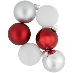 72ct Red, Silver And White Shiny And Matte Glass Ball Christmas Ornaments 3.25-4" -Christmas Trees Shop northlight wy15215 4 29444.1677088461