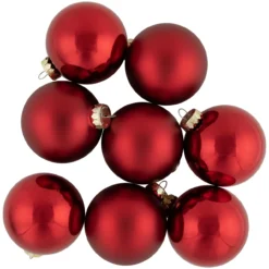 72ct Red 2-Finish Glass Christmas Ball Ornaments 4" (100mm) -Christmas Trees Shop northlight wy15217 5 68196.1677088227