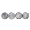 4ct Silver And White Antique Style Glass Christmas Ball Ornaments 4" (100mm)