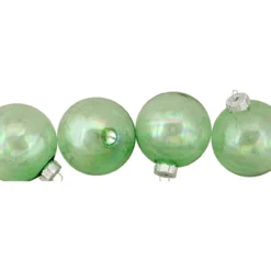 4ct Green And Clear Shiny Iridescent Glass Christmas Ball Ornaments 3.25" (80mm) -Christmas Trees Shop northlight wy15232 3 36392.1667520057