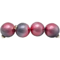 4ct Pink And Grey Ombre Hand Blown Textured Glass Ball Christmas Ornaments 3.25" (80mm) -Christmas Trees Shop northlight wy15234 3 updated2022 45508.1677088413