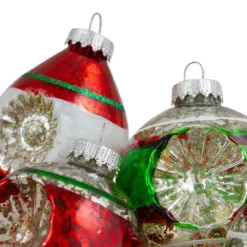 9ct Silver And Red 2-Finish Glass Christmas Finial Ornaments 3.25" -Christmas Trees Shop northlight wy27589 1 10830.1667533884