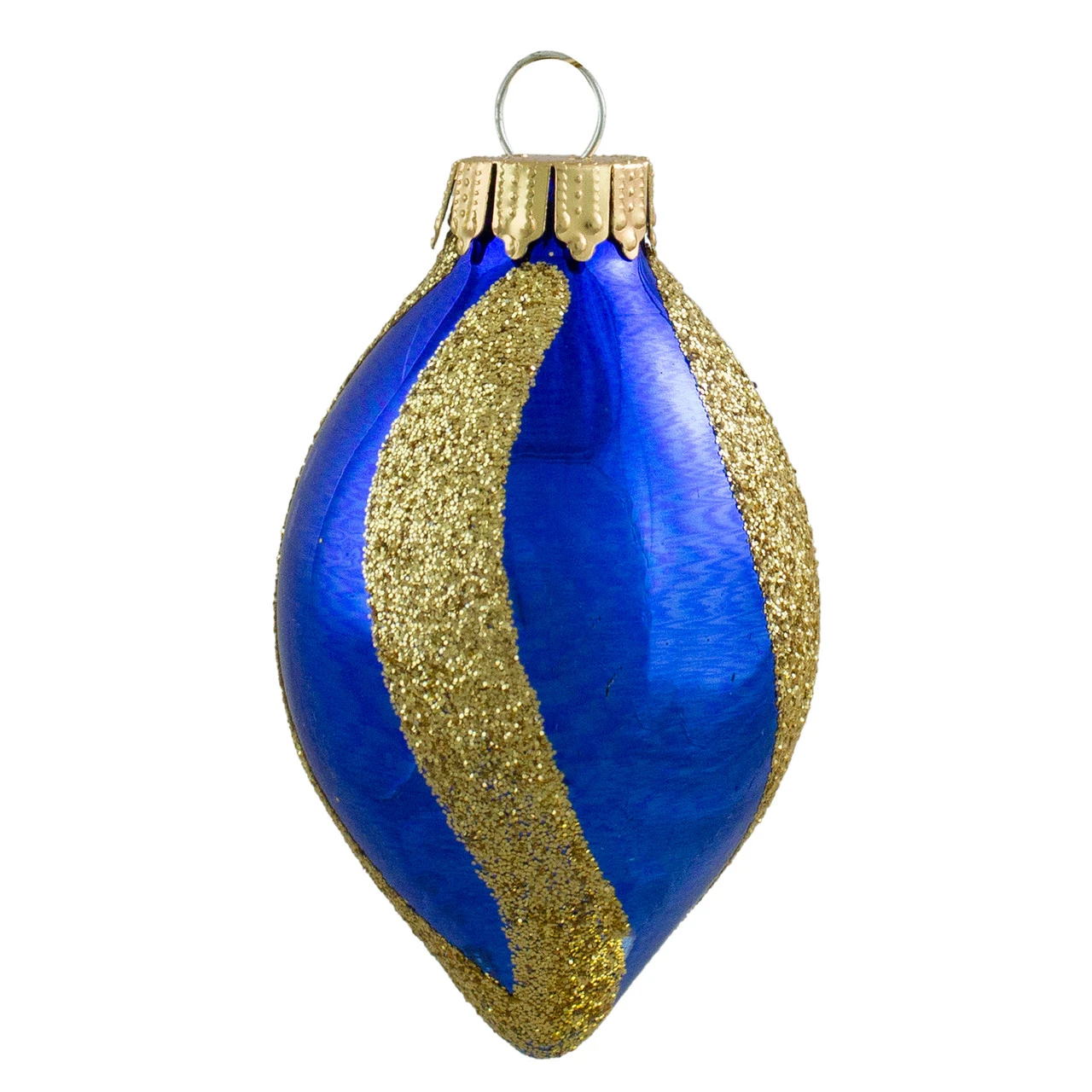 9ct Vibrantly Colored 2-Finish Swirls Glass Christmas Finial Ornaments 2" 3 9ct Vibrantly Colored 2-Finish Swirls Glass Christmas Finial Ornaments 2" - Image 3