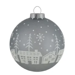 4 Ct Gray And Clear Glass Ball Hanging Christmas Ornaments 3.25-Inch (80mm) -Christmas Trees Shop northlight wy88841 fix 1 28300.1667488882