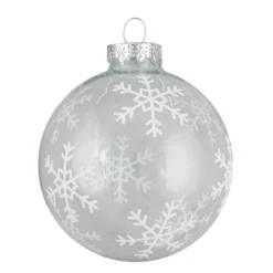 4 Ct Gray And Clear Glass Ball Hanging Christmas Ornaments 3.25-Inch (80mm) -Christmas Trees Shop northlight wy88841 fix 2 55742.1667488883