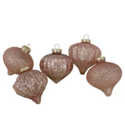 Set Of 12 Blush Pink Finial And Glass Ball Christmas Ornaments -Christmas Trees Shop northlight wy88873 fix 4 73717.1667573338