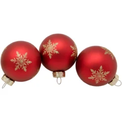 6ct Red And Gold Snowflake Glass Ball Christmas Ornaments 2.5" -Christmas Trees Shop northlight wy88879 2 updated2023 75681.1677088548