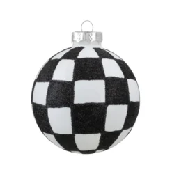 4ct Black And White Zig Zag And Checkered Christmas Glass Ball Ornaments 2.75" (67mm) -Christmas Trees Shop northlight wy88884 fix 2 65398.1676922357