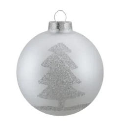 Set Of 4 Silver Glass Ball Christmas Ornaments 3.25" (80mm) -Christmas Trees Shop northlight wy88923 fixed 2 50902.1667490807