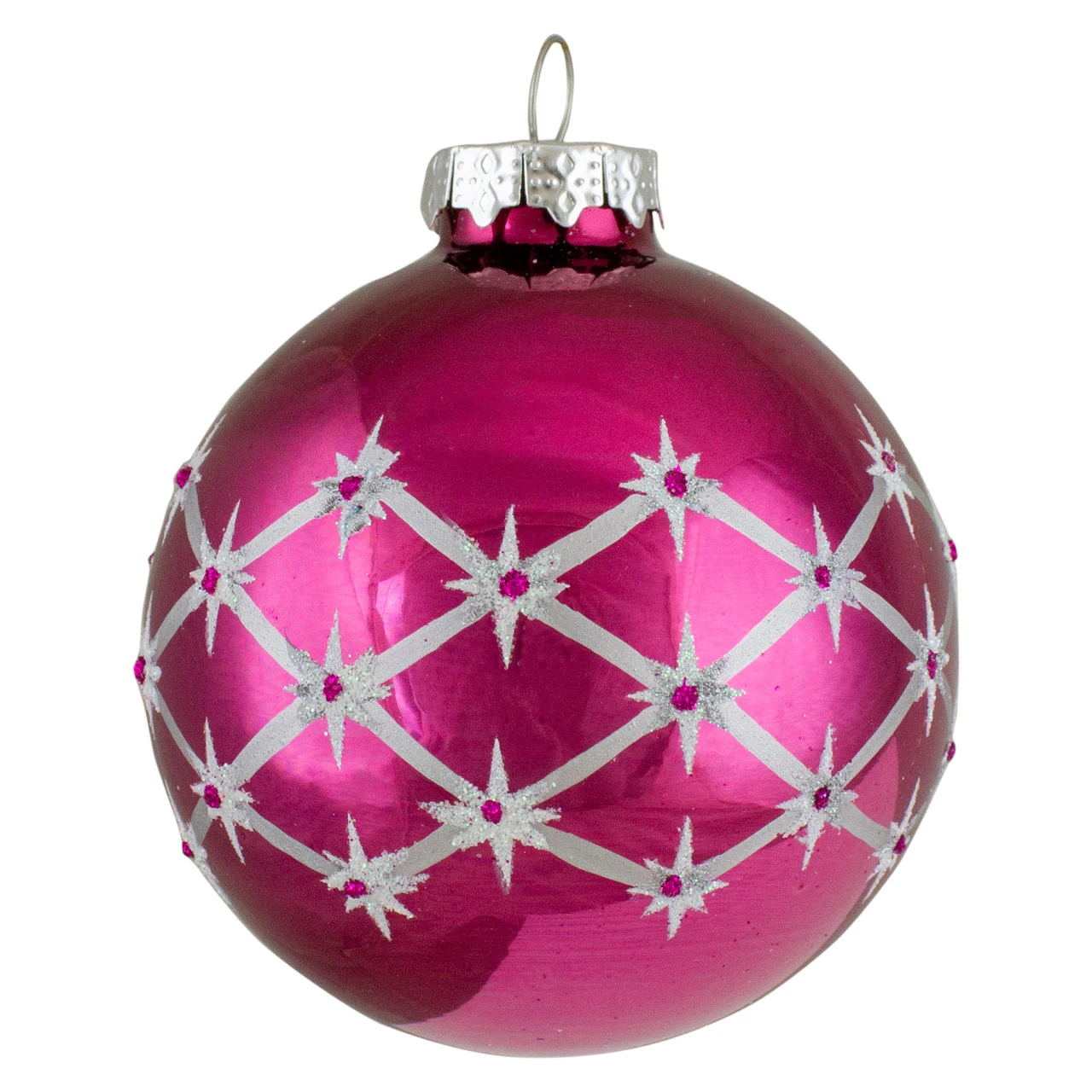 Set Of 4 Pink Glass Ball Christmas Ornaments 3.25-Inch (80mm) 2 Set Of 4 Pink Glass Ball Christmas Ornaments 3.25-Inch (80mm) - Image 2