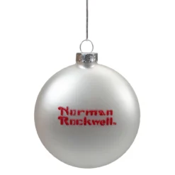 Set Of 3 Norman Rockwell Glass Christmas Disc Ornament -Christmas Trees Shop northlight yl934 back 24008.1667530118